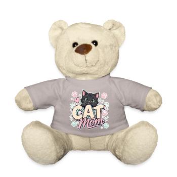 Katzenmama süßes Kätzchen - Cat Mom - Geschenkidee - Teddy - Taupe - Vorne