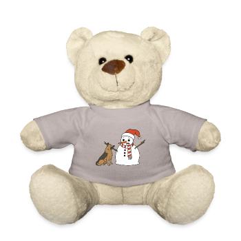 Schäferhund klaut Schneemann den Stockarm - Teddy - Taupe - Vorne