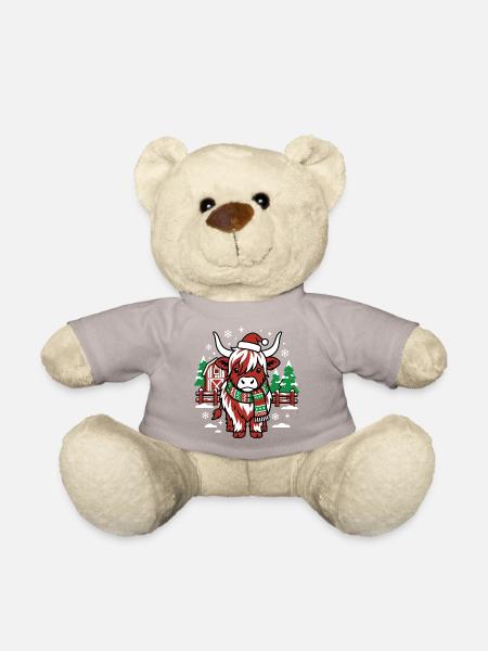 Rote Weihnachtsmannkuh auf Winter Farm - Teddy - Taupe
