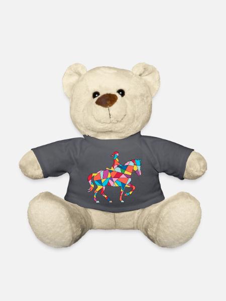 Pferd reiten Reiter Frauen Kinder Mädchen Pferde - Teddy - Anthrazit