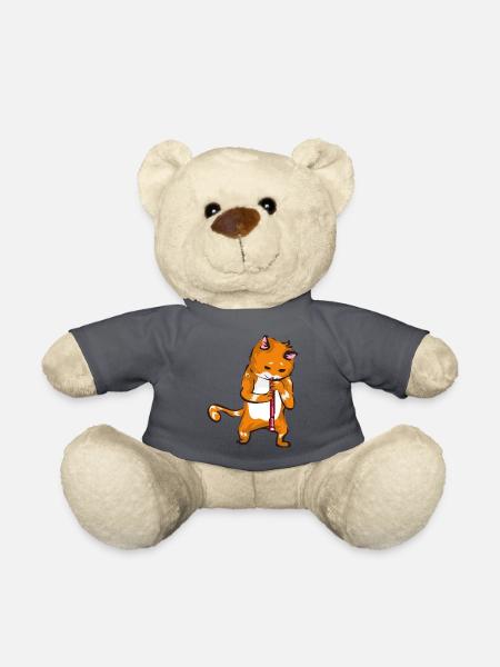 Schnurrende Oboenkatze Orchester - Teddy - Anthrazit
