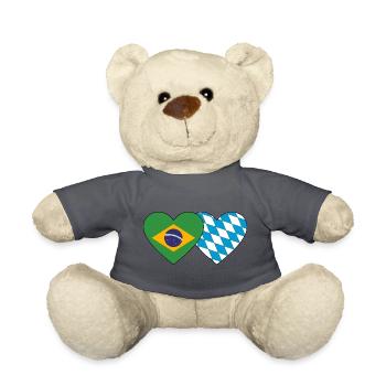 Brasilien Bayern Flagge Herz - Teddy - Anthrazit - Vorne