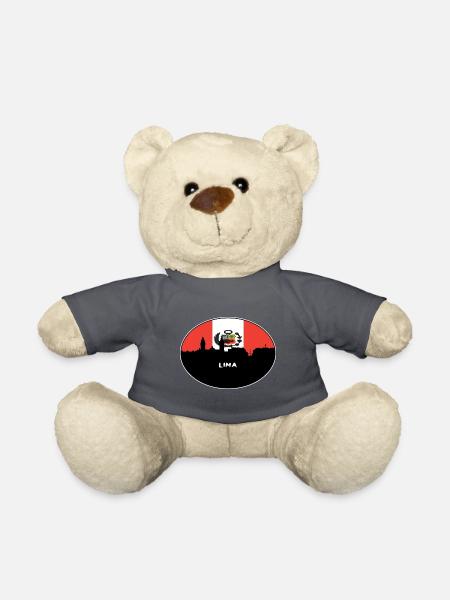 Lima-Peru-Flaggen-Skyline-Schattenbild-Reise - Teddy - Anthrazit