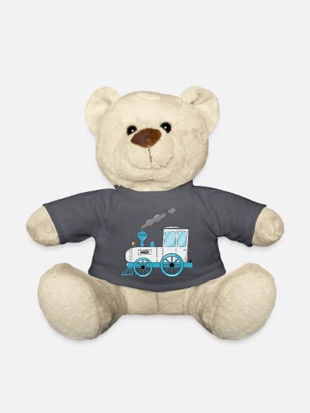 Kinderzug Eisenbahn weiß - Teddy - Anthrazit