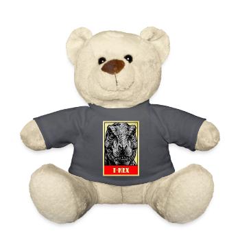 T-Rex Dinosaurier Retro Tyrannosaurus Rex - Teddy - Anthrazit - Vorne