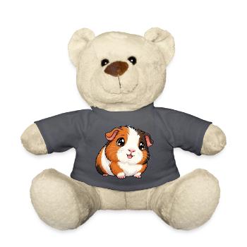 Kawaii Meerschweinchen – Süßes Flauschknäuel - Teddy - Anthrazit - Vorne