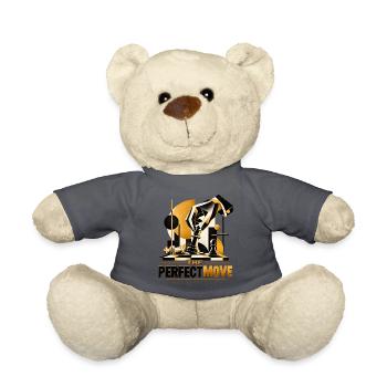 The perfect Move - Schönes Motiv für Schachspieler - Teddy - Anthrazit - Vorne