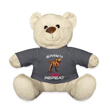 Spawn Die Repeat Gamer Dino Survival Zocken Witz - Teddy - Anthrazit - Vorne