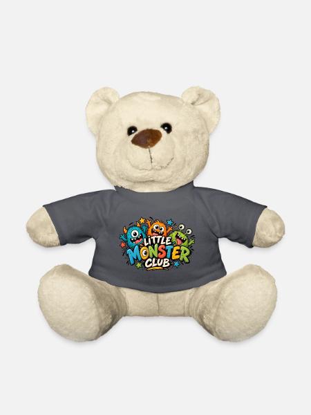 Little Monster Club – Buntes Monster Kinderdesign - Teddy - Anthrazit