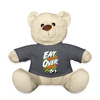 Schlafender Panda – Eat Sleep Over Think - Teddy - Anthrazit - Vorne