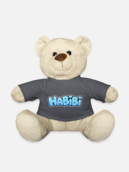 Habibi – Süßer Herz Schriftzug – Liebe - Teddy - Anthrazit