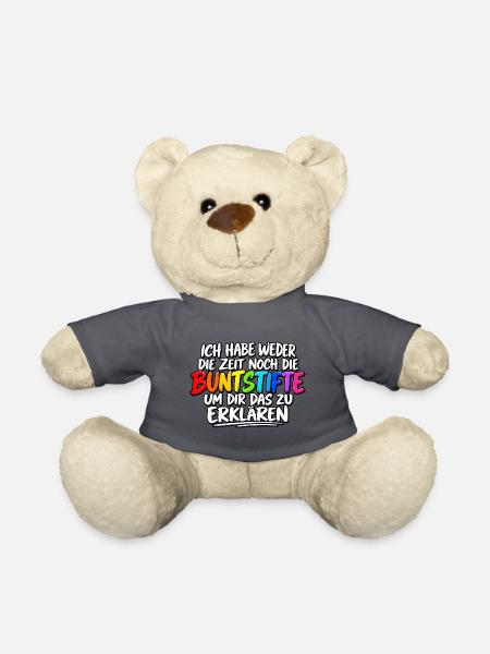 Buntstifte Regenbogen Zitat - Teddy - Anthrazit