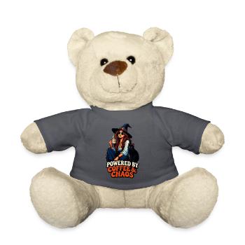 Kaffee Chaos Boho-Girl & Katze - Teddy - Anthrazit - Vorne