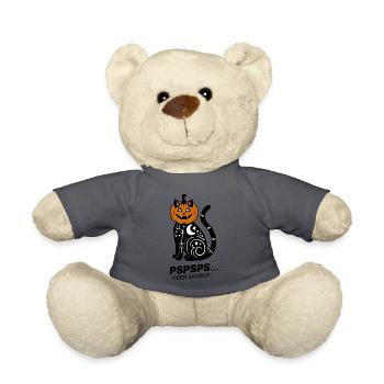 Pspsps oder Saures – Schwarze Katze Halloween - Teddy - Anthrazit - Vorne