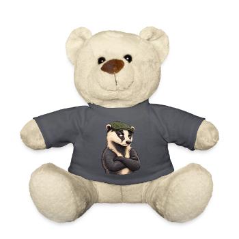 Verdächtiger Flatcap-Dachs - Teddy - Anthrazit - Vorne