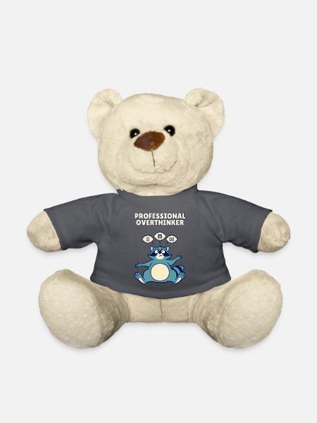 Professioneller Überdenker, lustiger Waschbär, 3 Uhr morgens - Teddy - Anthrazit