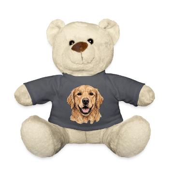Goldener Retriever Porträt Illustration - Teddy - Anthrazit - Vorne