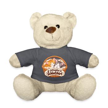 Offizielles Schlafshirt Kätzchen im Körbchen - Teddy - Anthrazit - Vorne