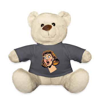 Frau im Schockzustand - Teddy - Anthrazit - Vorne