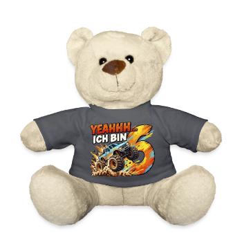 Monstertruck zum 6. Geburtstag – Yeahhh ich bin 6 - Teddy - Anthrazit - Vorne
