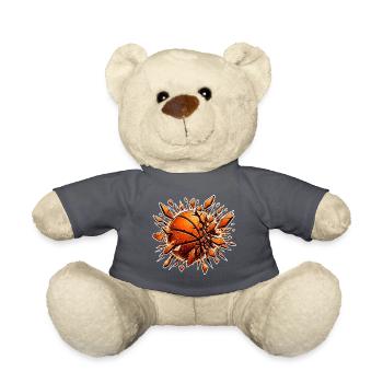 Basketball Zerspringt Glas Explosion Sport Shirt - Teddy - Anthrazit - Vorne