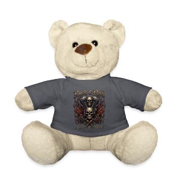 Rock & Roll Skull Flames  - Teddy - Anthrazit - Vorne