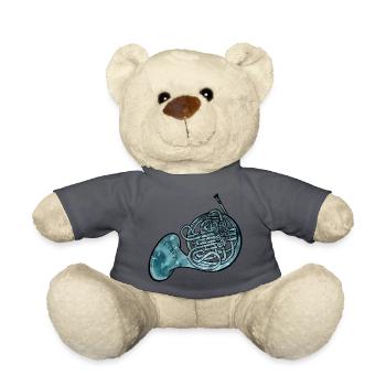 Blaues Aquarell-Waldhorn - Teddy - Anthrazit - Vorne