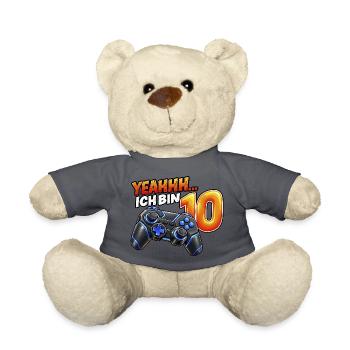 Gaming zum 10. Geburtstag – Yeahhh ich bin 10 - Teddy - Anthrazit - Vorne