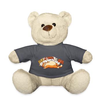 Humor-Katze – No Time I Bug - Teddy - Anthrazit - Vorne