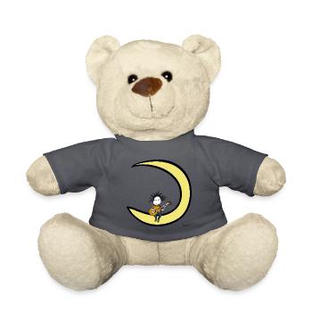Moon and Guitar – Gitarristen-Musik-T-Shirt - Teddy - Anthrazit - Vorne