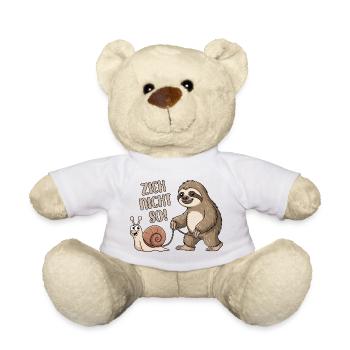 Zieh nicht so - Schnecke und Faultier - Teddy - Weiß - Vorne