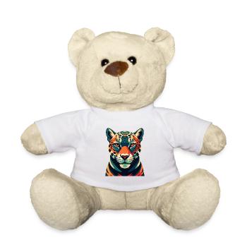 Leopard Cartoon Character Colorful Pet Animal - Teddy Bear - white - Front