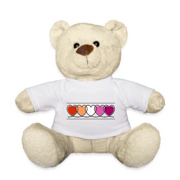 Cœurs lesbiennes lesbiennes - Nounours - blanc - Devant
