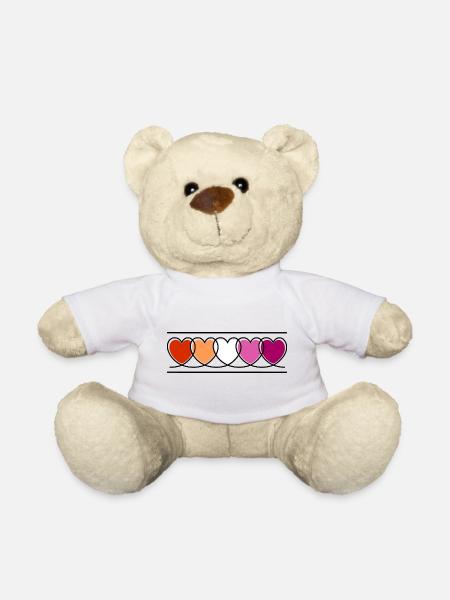 Lesben Lesbe Herzen - Teddy - Weiß