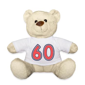 60. 60 JAHRE. 60-JÄHRIGES JUBILÄUM. 60. GEBURTSTAG. - Teddy - Weiß - Vorne