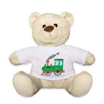 Kinderzug Eisenbahn grün - Teddy - Weiß - Vorne