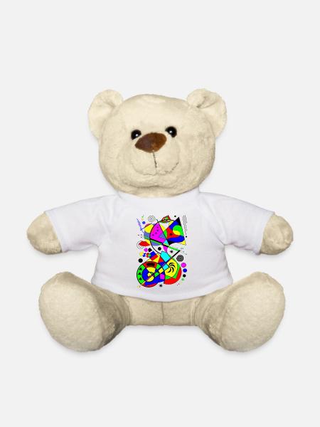abstrakte Kunst bunte Muster bunte Farben Formen - Teddy - Weiß