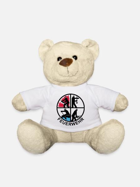 Feuerwehr 4 Logo 1 - Teddy - Weiß