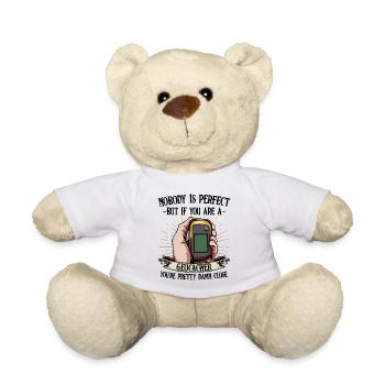 Nobody Is Perfect Geocaching Geocacher Geschenk - Teddy - Weiß - Vorne