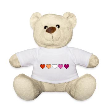 Cœurs lesbiennes, lesbiennes - Nounours - blanc - Devant