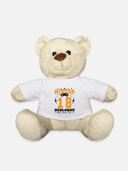 Niveau 18 Débloqué Anniversaire 18 Ans - Nounours - blanc