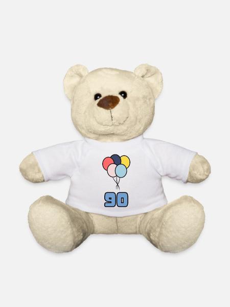 90. 90 JAHRE. 90-JÄHRIGES JUBILÄUM. GEBURTSTAG 90 JAHRE. - Teddy - Weiß