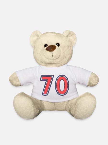 70. 70 ANS. 70e ANNIVERSAIRE. ANNIVERSAIRE 70 ANS. - Nounours - blanc