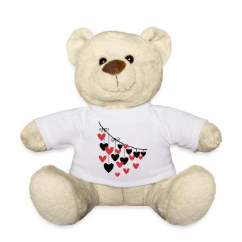 Herzgirlande Viele Herzen - Teddy - Weiß - Vorne