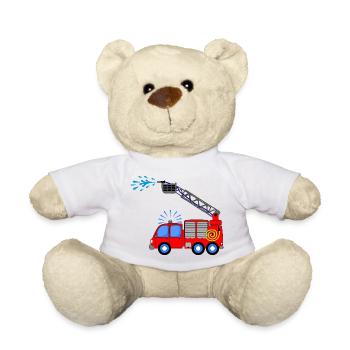 Camion de pompiers avec échelle et eau enfants - Nounours - blanc - Devant