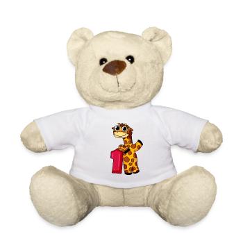 1. Geburtstag Giraffe 1.Klasse Geschenk - Teddy - Weiß - Vorne