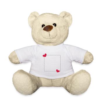 Herz Rahmen Ornament Linie Dekoration - Teddy - Weiß - Vorne