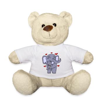 Elefant Familie niedlich - Teddy - Weiß - Vorne