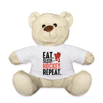 Silhouette du joueur de hockey rouge - Nounours - blanc - Devant