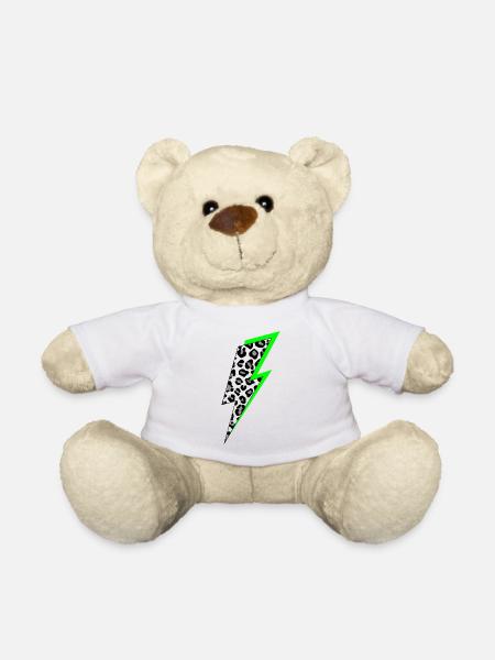 Blitz Leoparden Muster mit Neon Schatten - Teddy - Weiß
